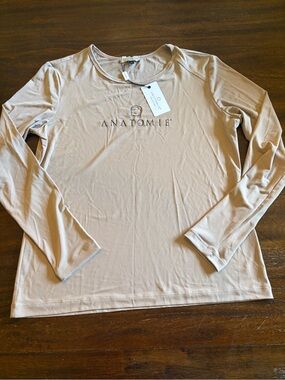 Anatomie Women’s M Long Sleeve Travel Performance Top Beige NWT